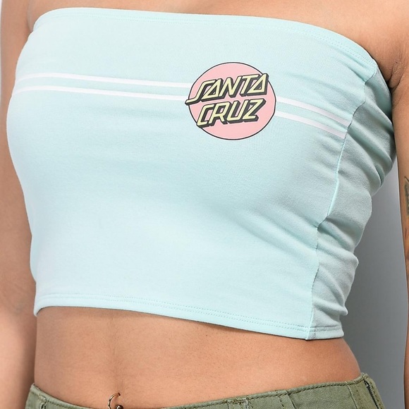 NWOT Brand new Santa Cruz mint with logo tube top size medium - Picture 2 of 5